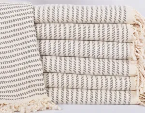 Brown Cream Turkish Beach Towel