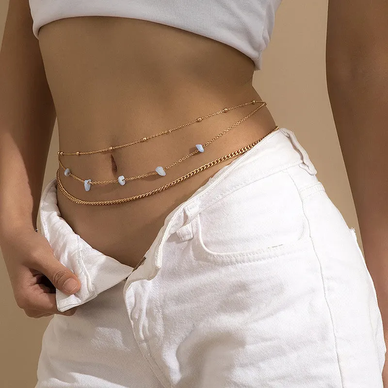 Double Layer Colorful Gravel Waist Chain