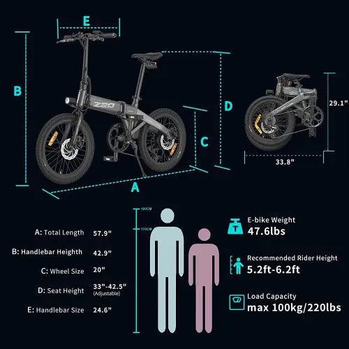 HIMO Z20: HIMO Folding Commuter E-bike, 3 Cycling Modes