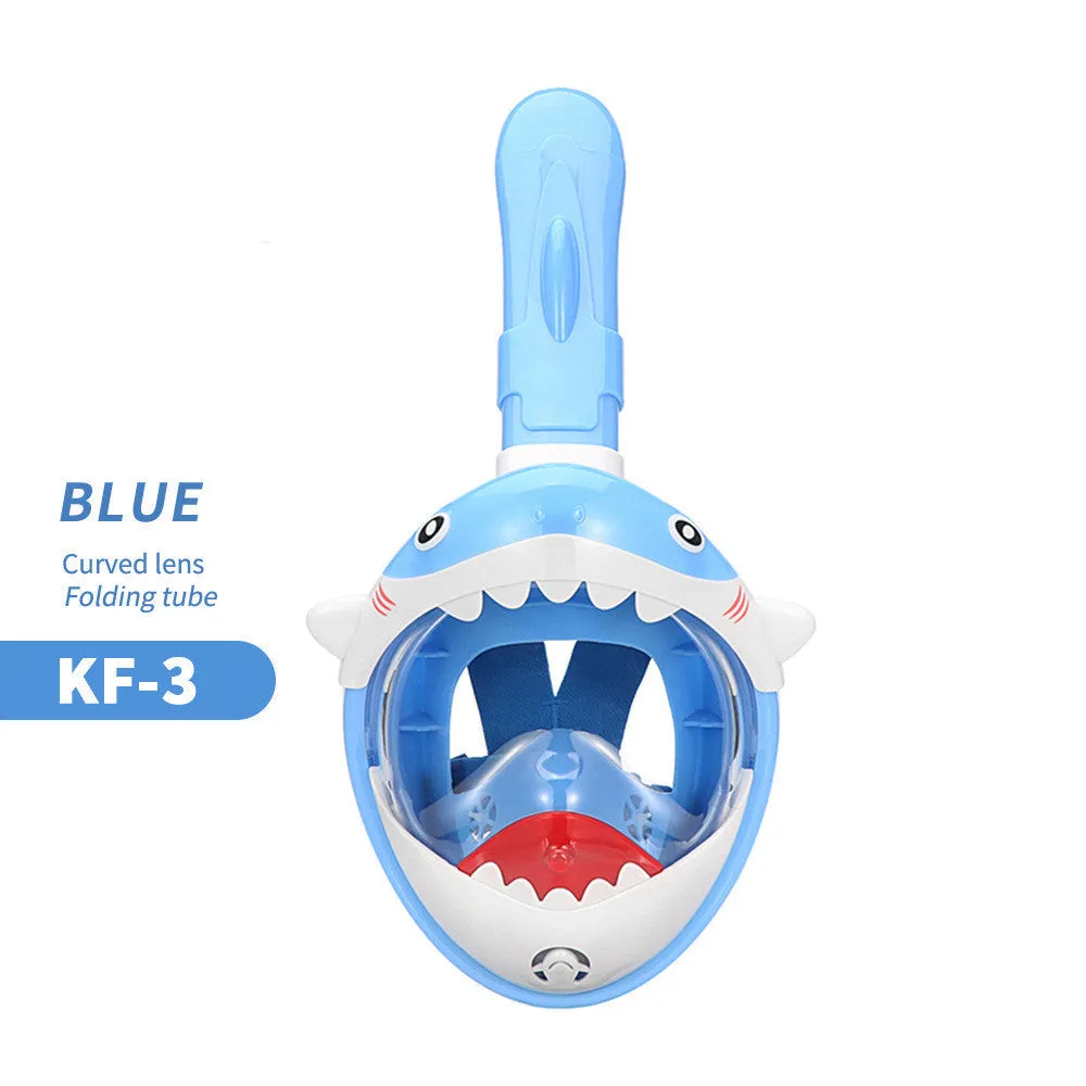 Kids' Full-Face Snorkeling Mask with Support Goggles - Ages 4-11