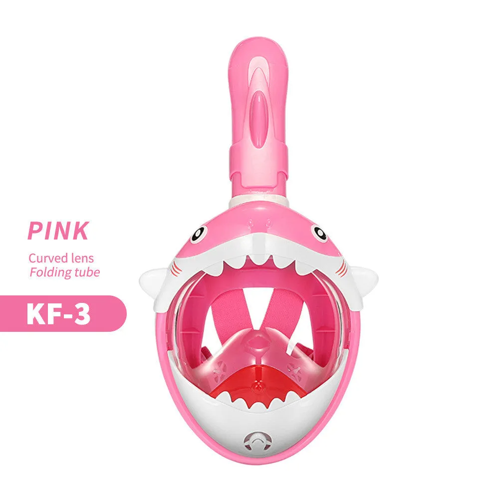 Kids' Full-Face Snorkeling Mask with Support Goggles - Ages 4-11