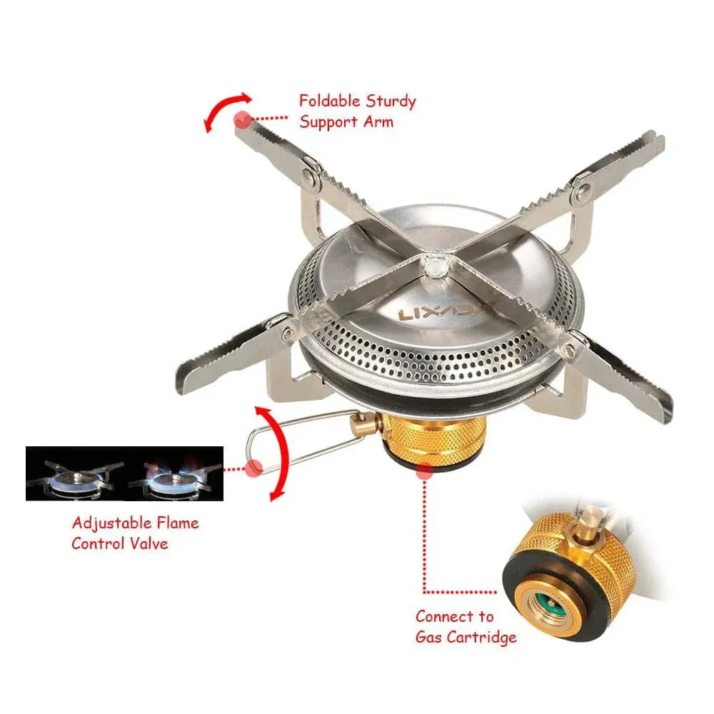 Lixada 3500W Ultralight Portable Outdoor Camping Gas Stove Hiking Backpacking Picnic Cooking Stove Furnace