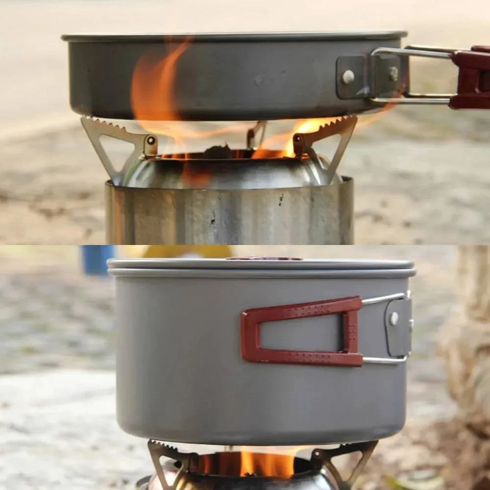 Lixada  Lightweight Wood Stove Alcohol Stove Burner Stainless Steel Outdoor Cooking Picnic BBQ Camping Wood Stove Furnace