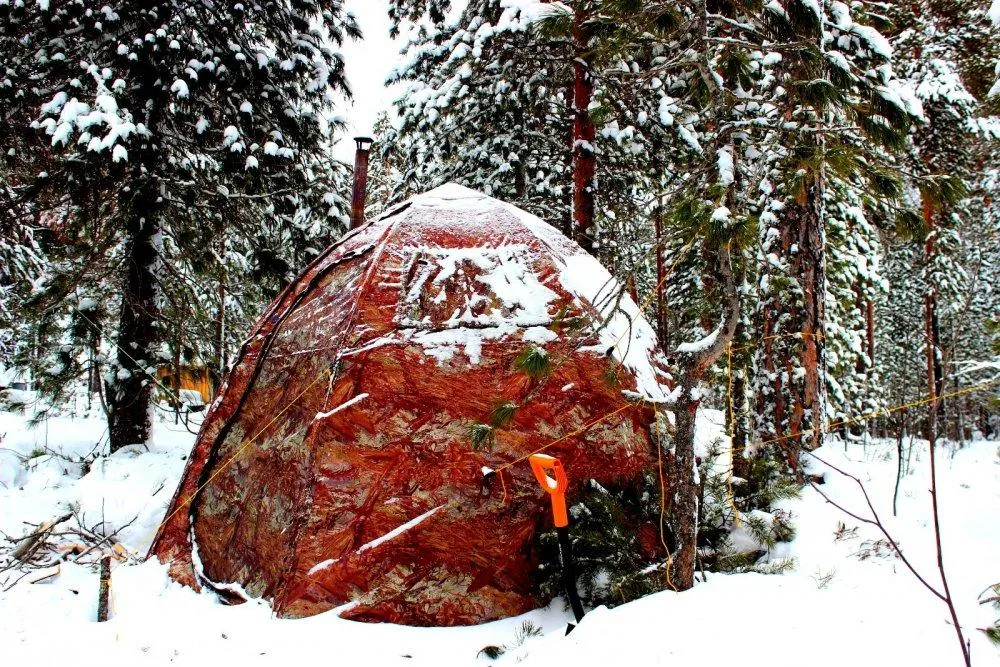 Russian Bear "UP-2-mini" Woodstove Tent with DOOR | 1-3 person