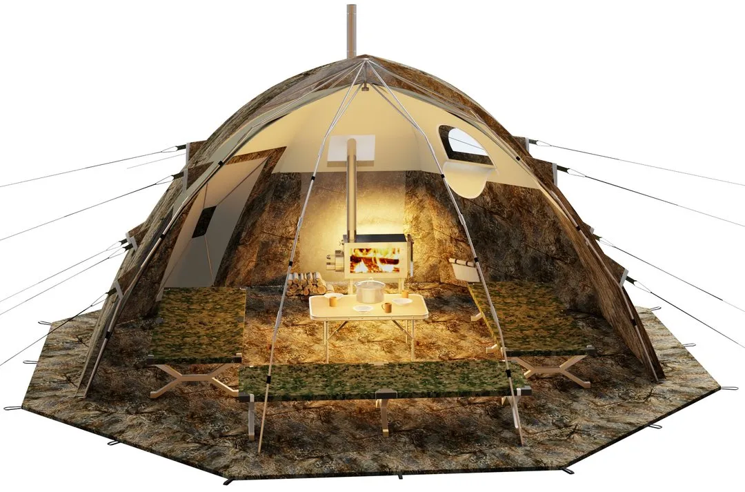 Russian Bear "UP-5" Woodstove Tent with DOOR |  3-8 person