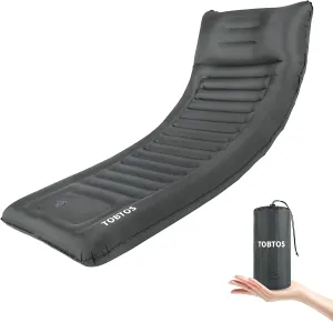 TOBTOS Self Inflating Camping Sleeping Pad with Pillow, Thick 6 Inch Ultralight Sleeping Pad with Built-In Pump, Lightweight Sleeping Mat for Camping, Backpacking, Hiking, Tent (Grey)