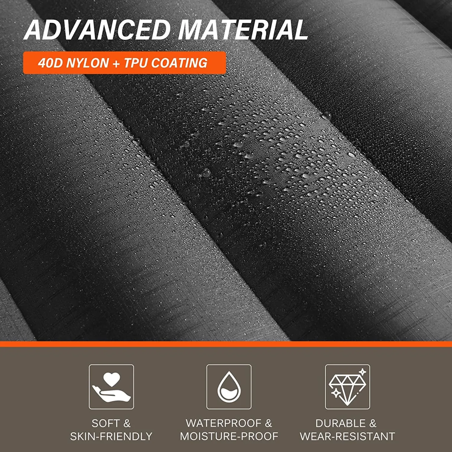 TOBTOS Self Inflating Camping Sleeping Pad with Pillow, Thick 6 Inch Ultralight Sleeping Pad with Built-In Pump, Lightweight Sleeping Mat for Camping, Backpacking, Hiking, Tent (Grey)